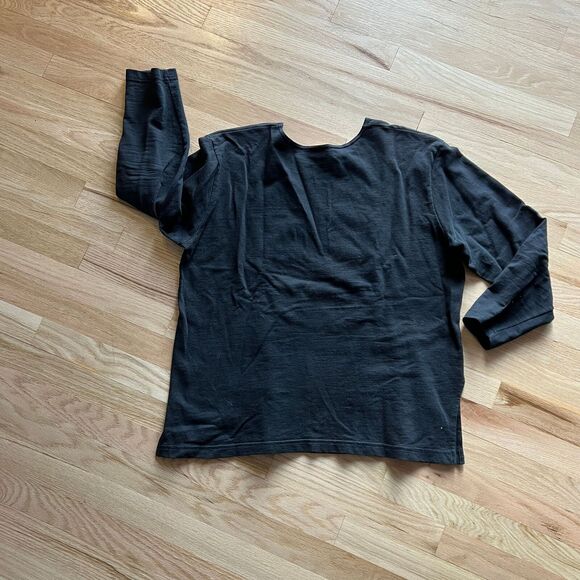 90s cat lovers long sleeve tee grandmacore leopard print top Large blouse black‎ - Picture 3 of 5